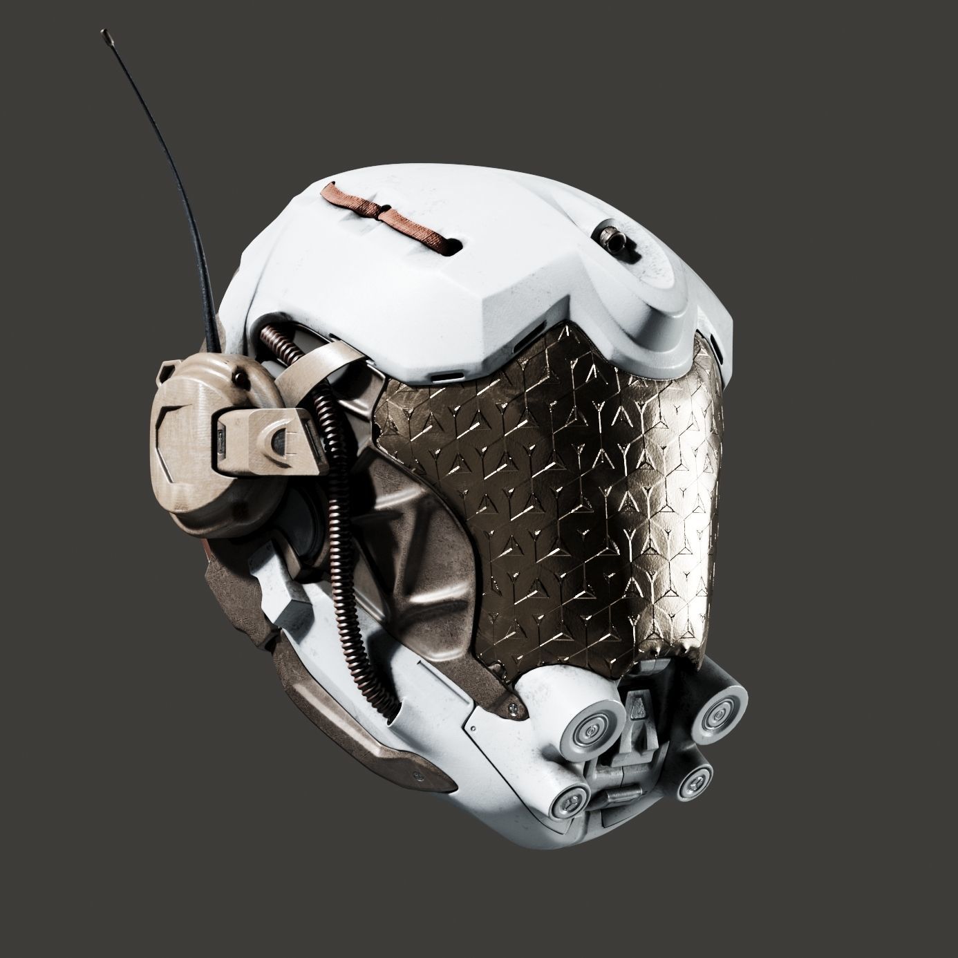 SciFi Helmet 5 version set 3D model_29