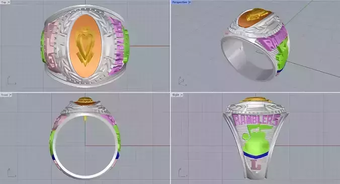 Men ring college ring set diamonds