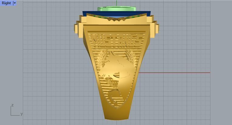 Men ring college ring set diamonds 3D print model_4