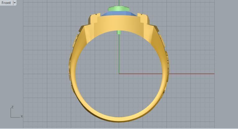 Men ring college ring set diamonds 3D print model_3