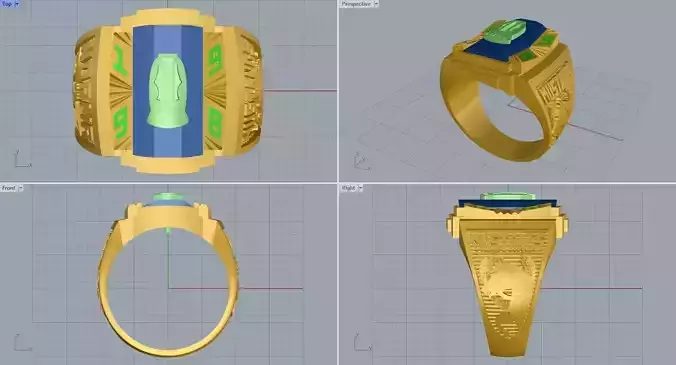 Men ring college ring set diamonds