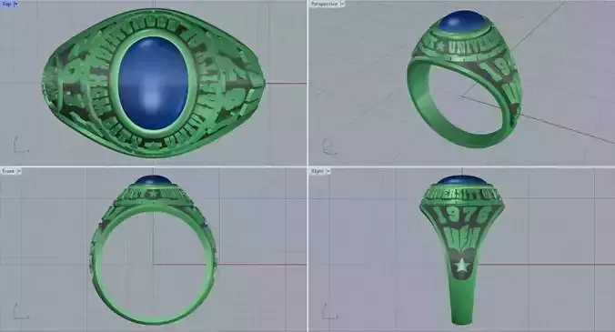 Men ring college ring set diamonds