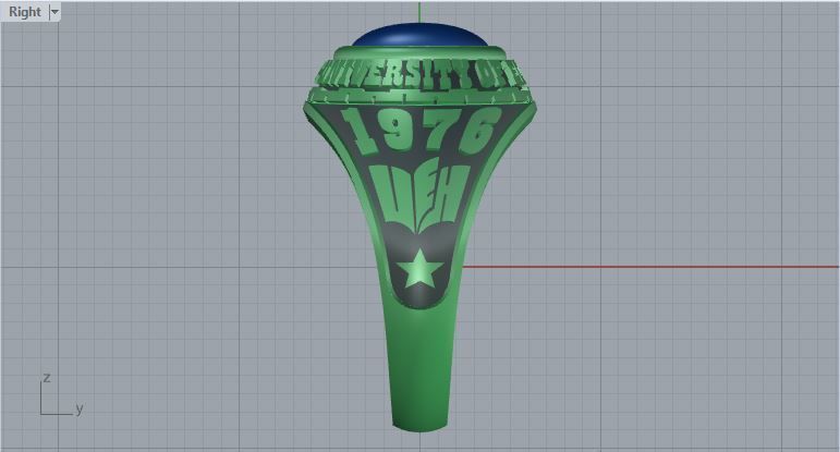 Men ring college ring set diamonds 3D print model_4