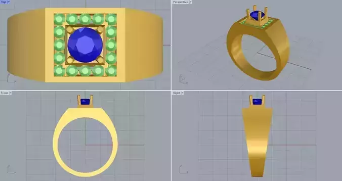 Men ring college ring set diamonds