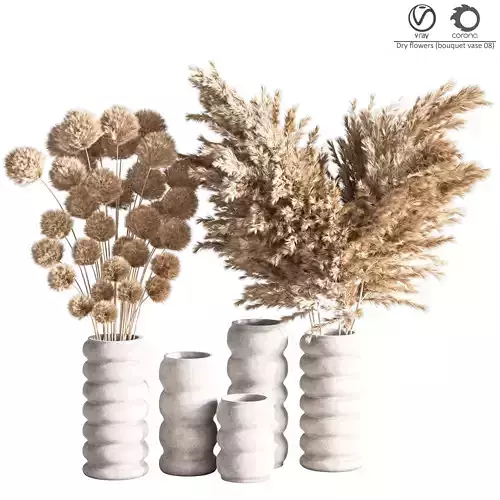 Dry flowers bouquet vase 09