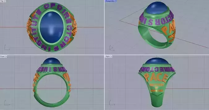 Men ring college ring set diamonds