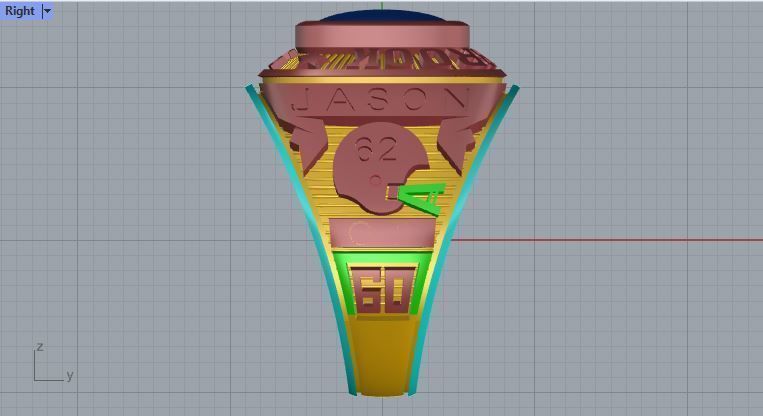 Men ring college ring set diamonds 3D print model_4