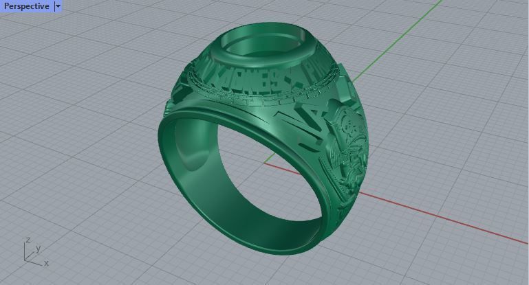 Men ring college ring set diamonds 3D print model_2