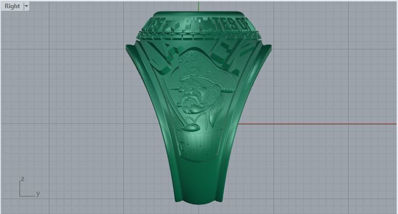 Men ring college ring set diamonds 3D print model_4