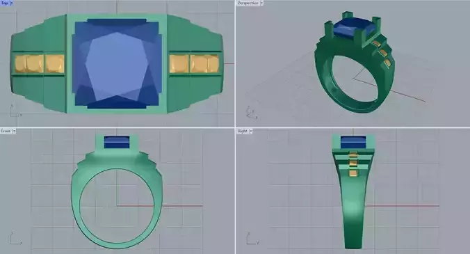 Men ring college ring set diamonds