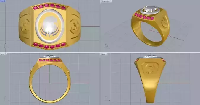 Men ring college ring set diamonds