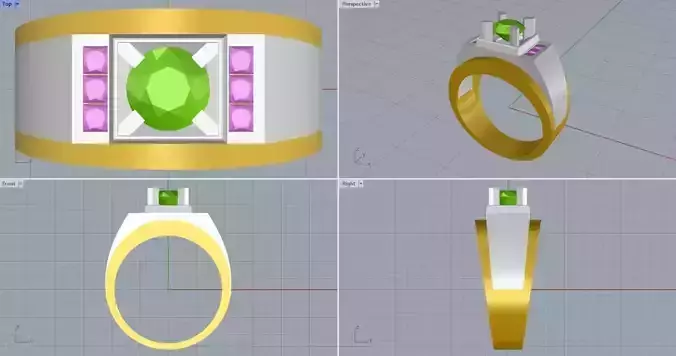 Men ring college ring set diamonds