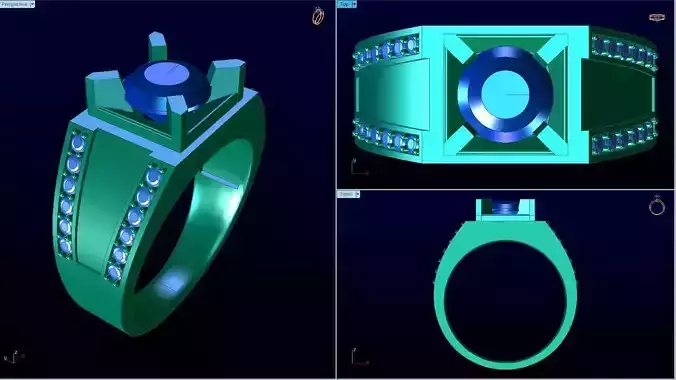 Men ring college ring set diamonds