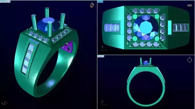 Men ring college ring set diamonds