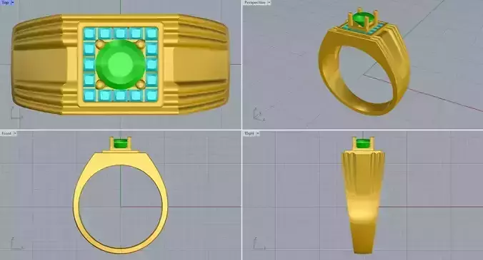 Men ring college ring set diamonds