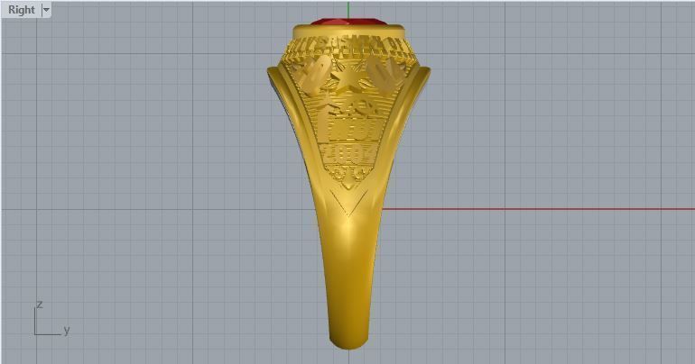 Men ring college ring set diamonds 3D print model_4