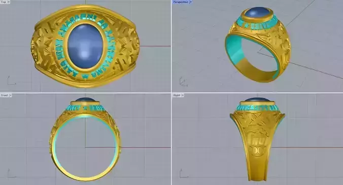 Men ring college ring set diamonds