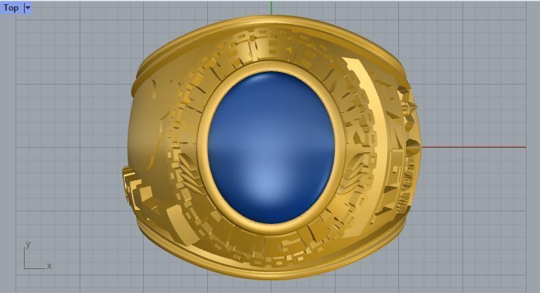 Men ring college ring set diamonds 3D print model_1