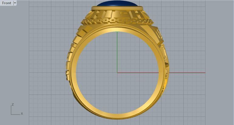 Men ring college ring set diamonds 3D print model_3