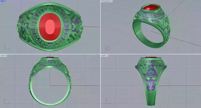 Men ring college ring set diamonds