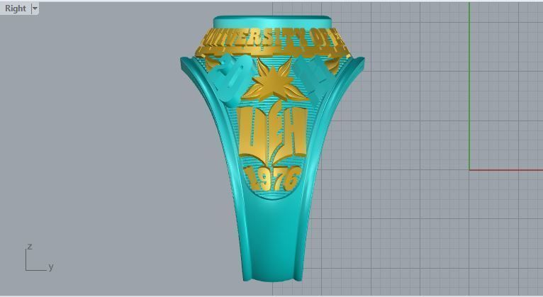 Men ring college ring set diamonds 3D print model_4