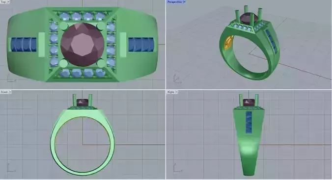 Men ring college ring set diamonds