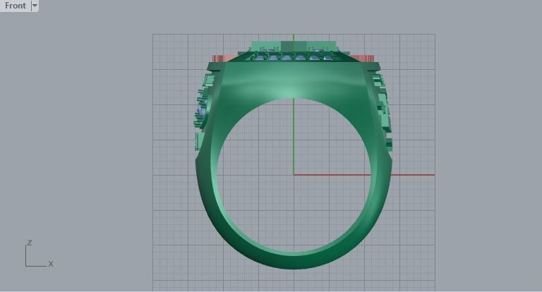 Men ring college ring set diamonds 3D print model_4