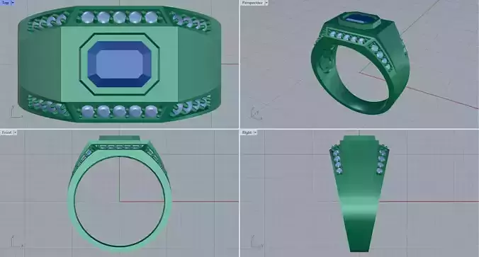 Men ring college ring set diamonds