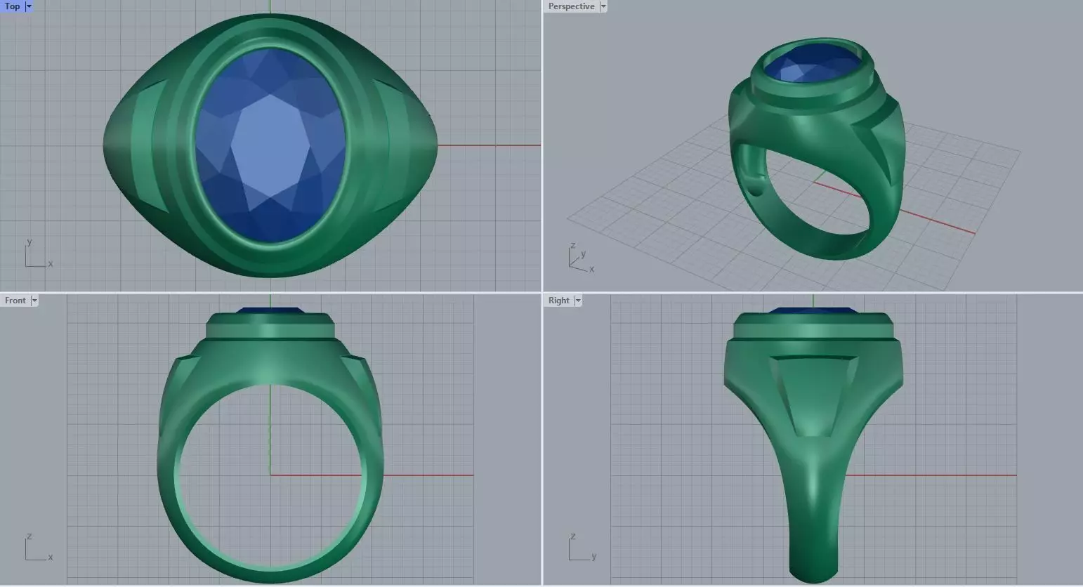 Men ring college ring set diamonds 3D print model_0