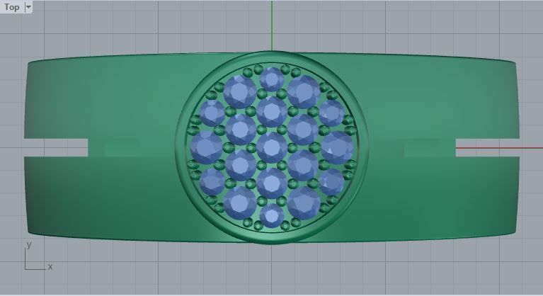 Men ring college ring set diamonds 3D print model_1