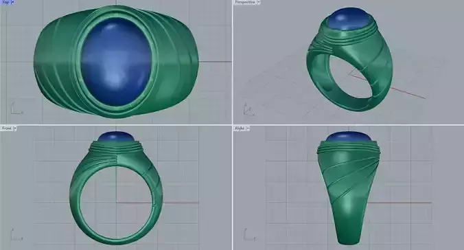 Men ring college ring set diamonds 3D print model
