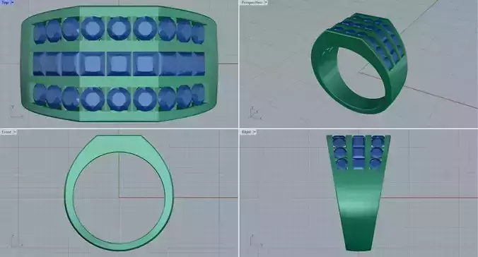 Men ring college ring set diamonds