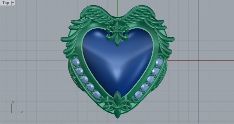 Men ring college ring set diamonds 3D print model_1