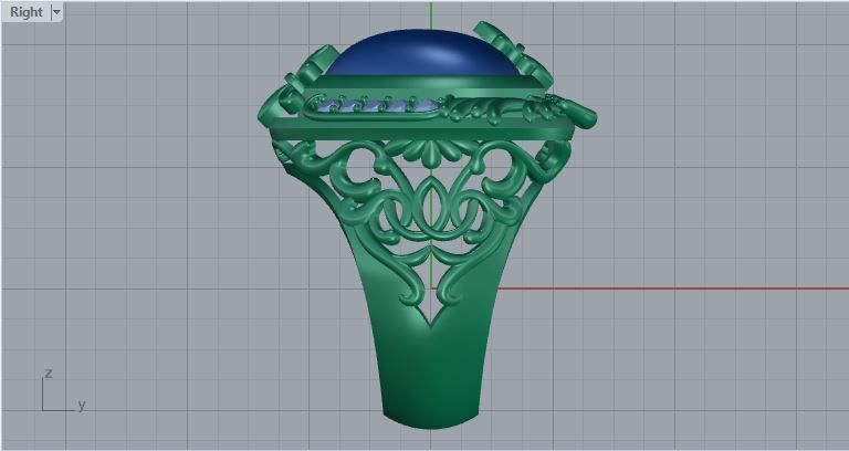 Men ring college ring set diamonds 3D print model_5