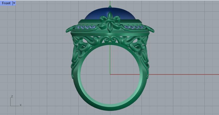 Men ring college ring set diamonds 3D print model_4