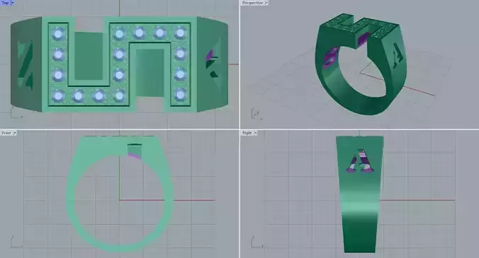 Men ring college ring set diamonds