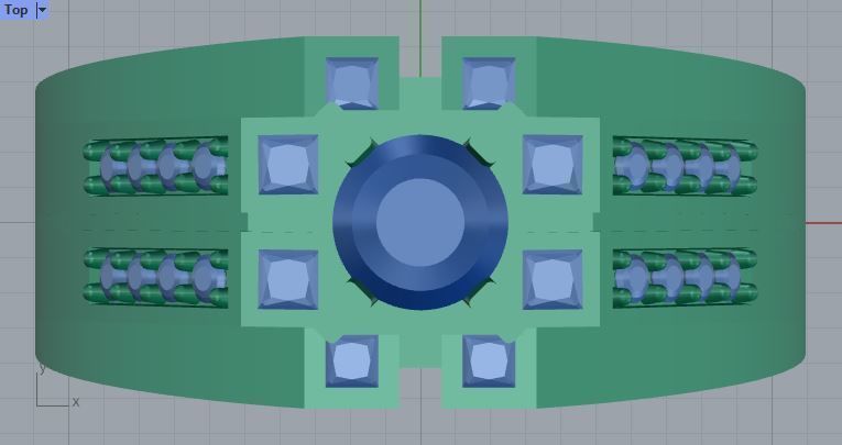 Men ring college ring set diamonds 3D print model_1