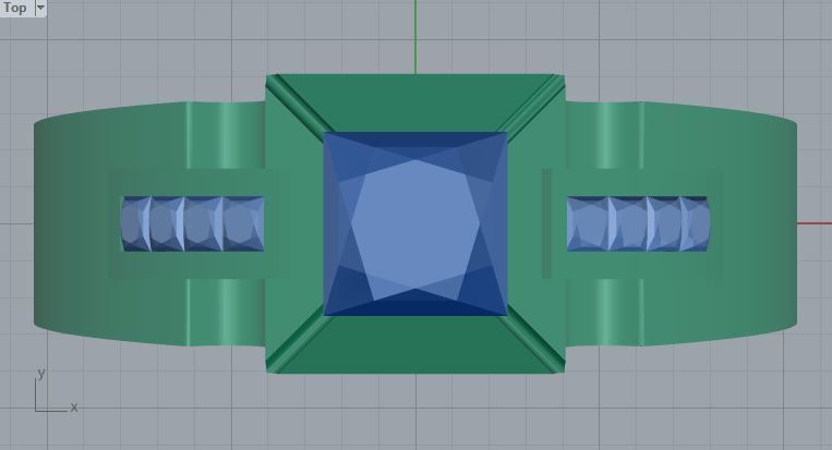 Men ring college ring set diamonds 3D print model_2