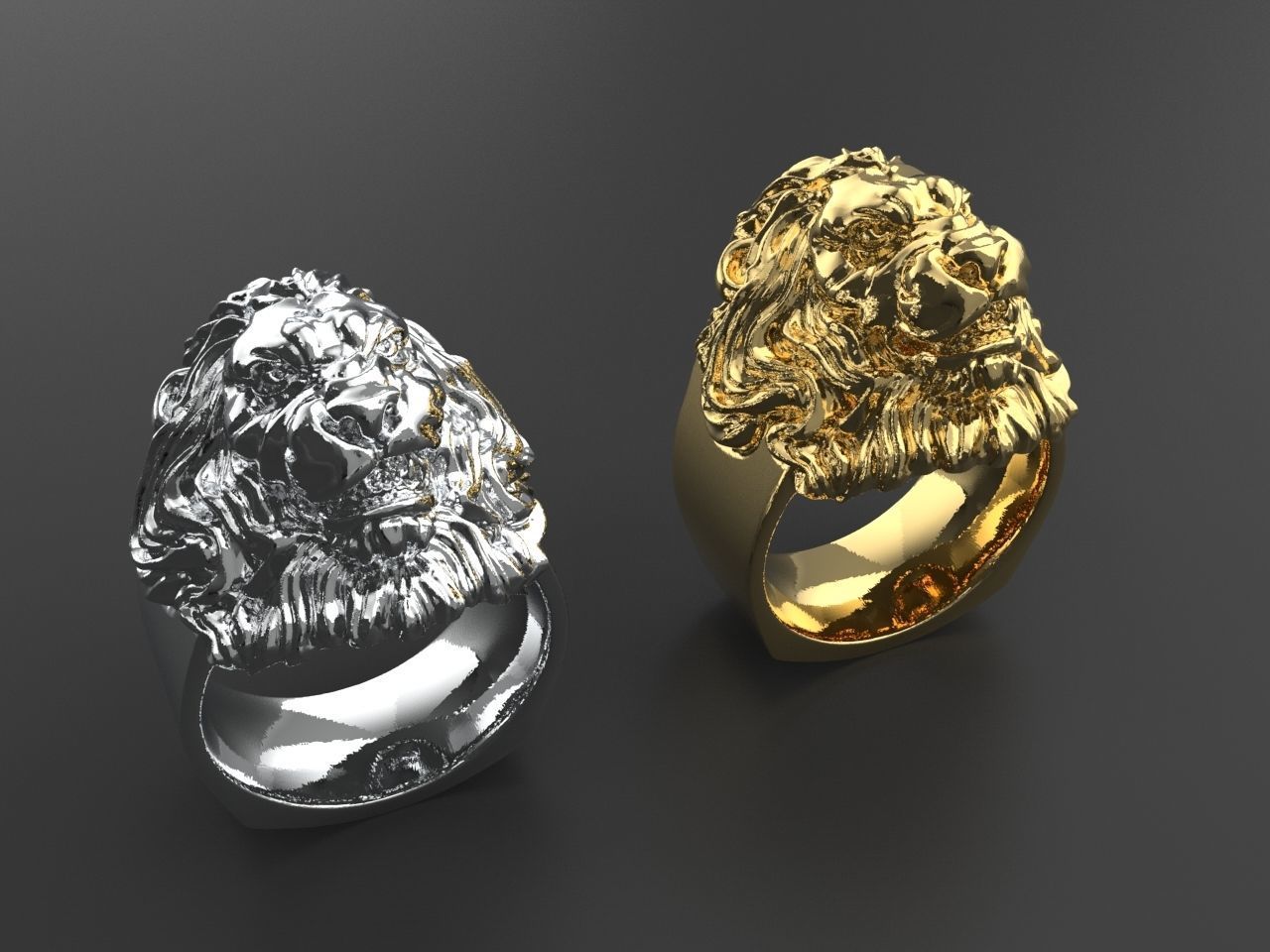 Lions head 3D print model_1