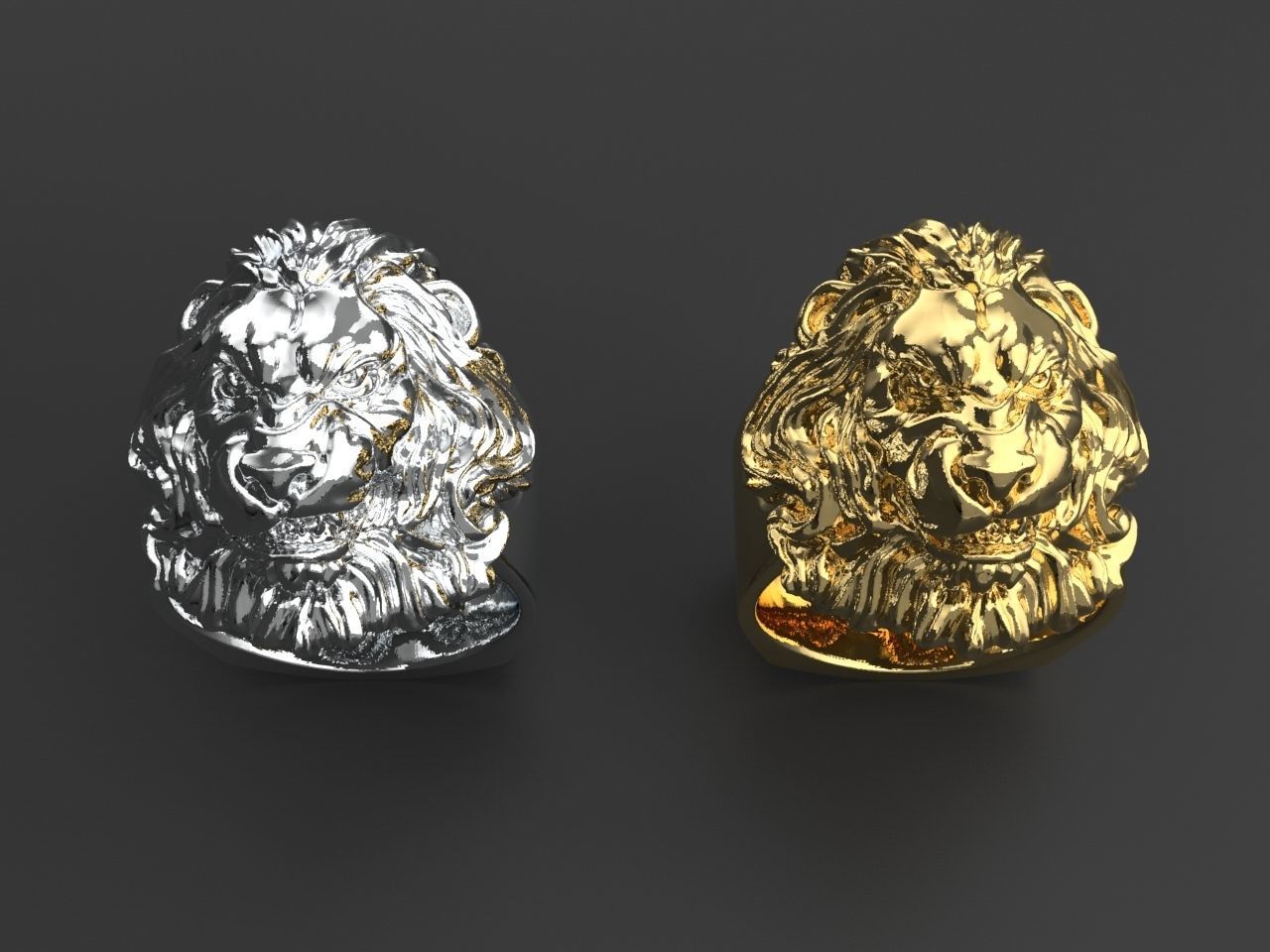 Lions head 3D print model_2