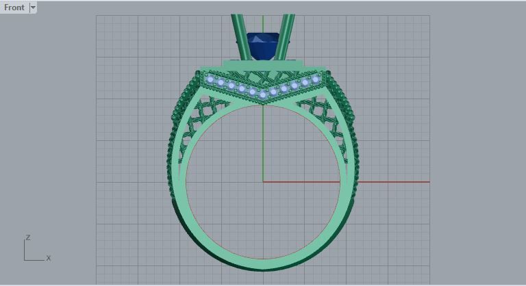 Men ring college ring set diamonds 3D print model_4