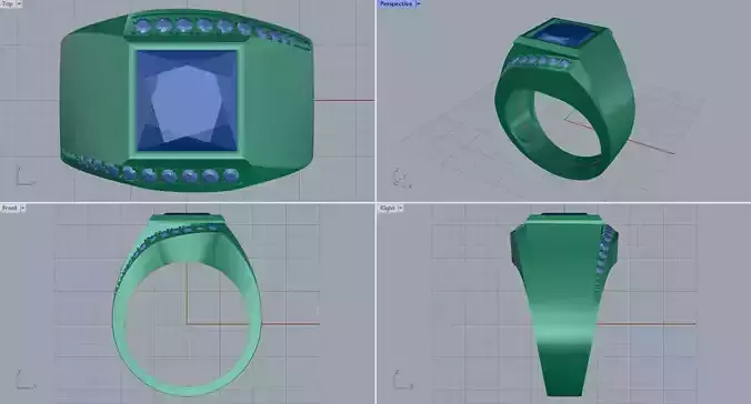 Men ring college ring set diamonds