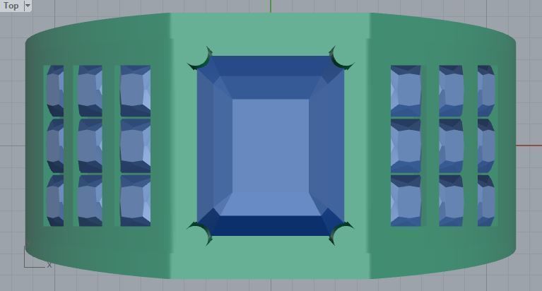 Men ring college ring set diamonds 3D print model_2