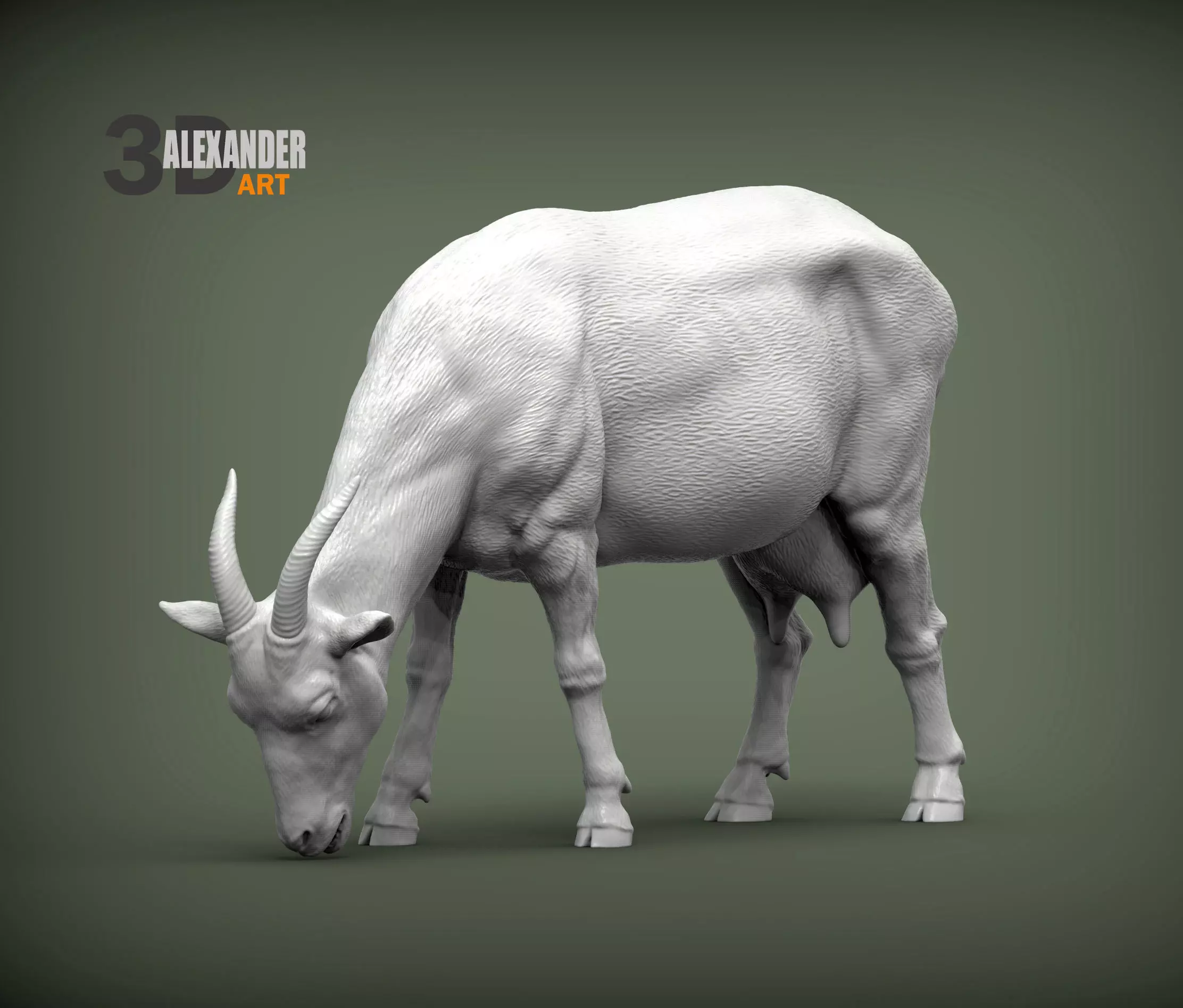 Goat eats 3D print model_0