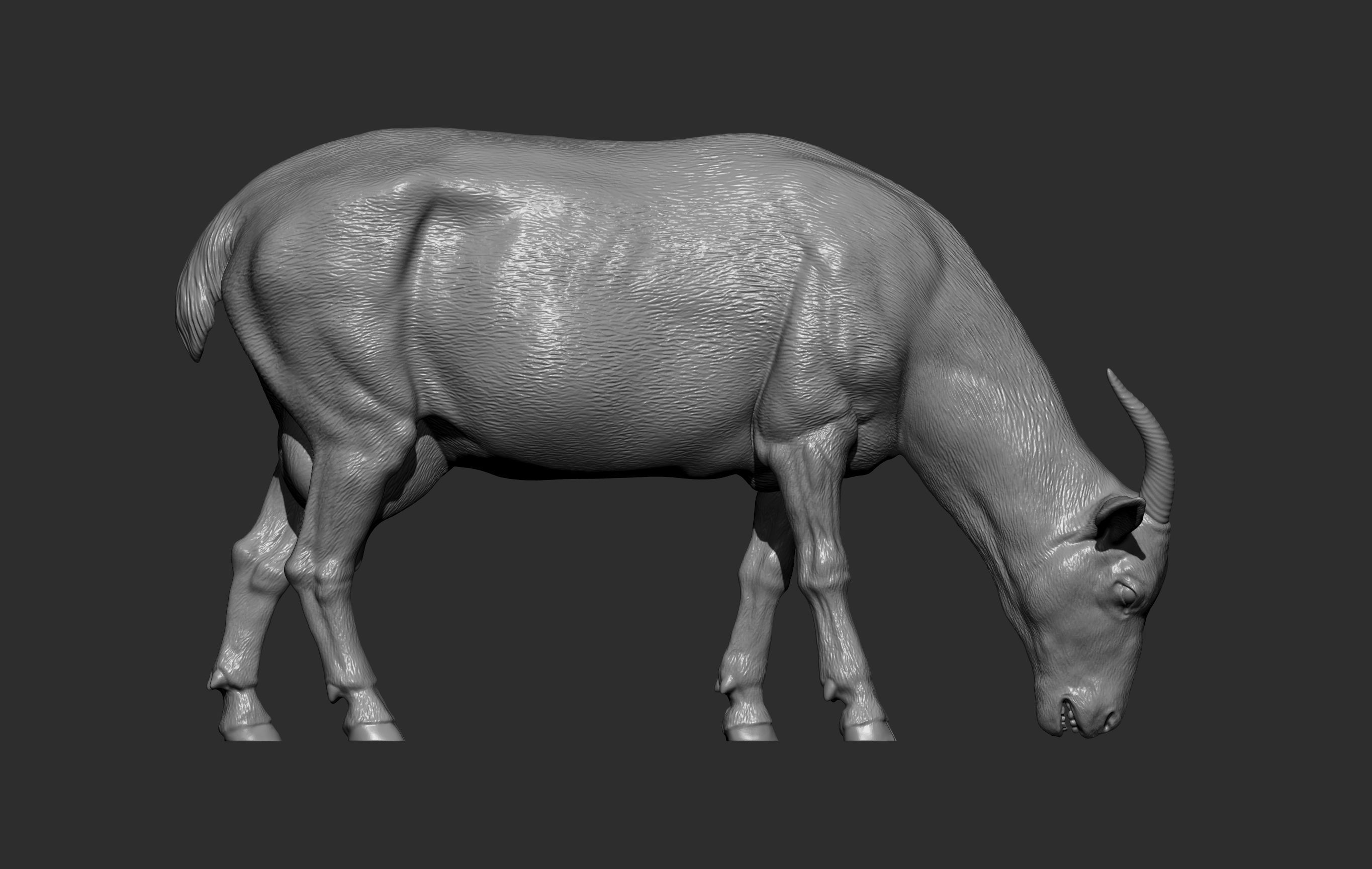 Goat eats 3D print model_12