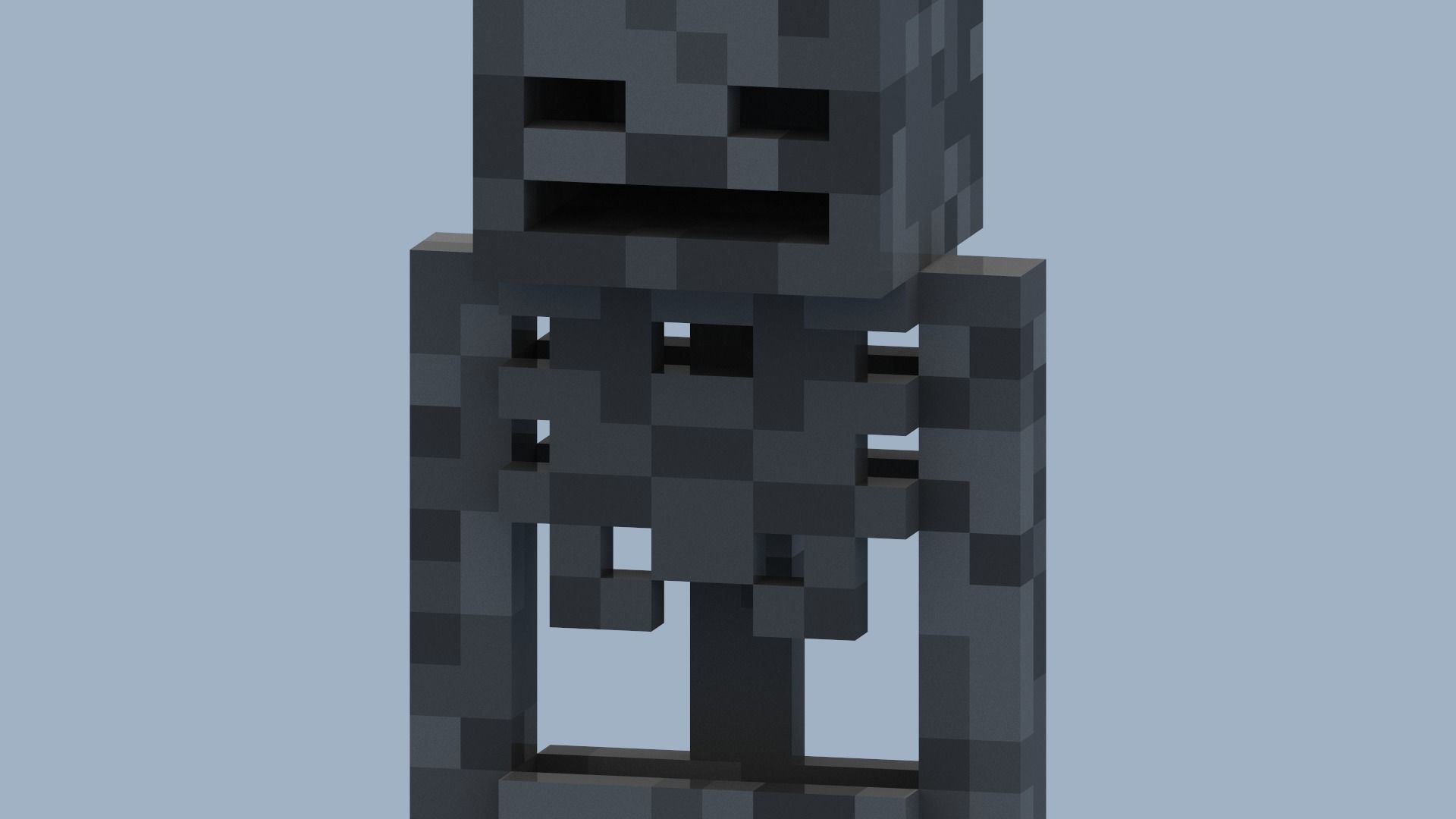 Minecraf Skeleton Low-poly 3D model_3