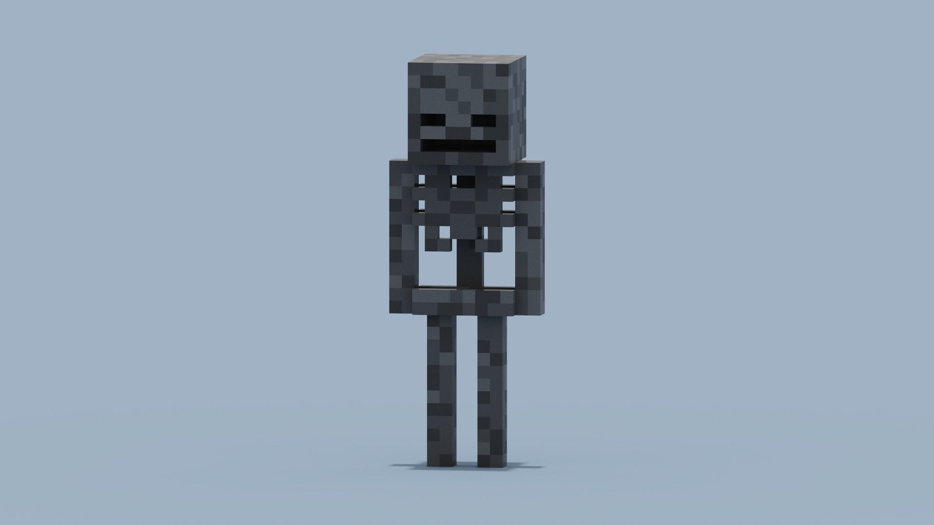 Minecraf Skeleton Low-poly 3D model_5