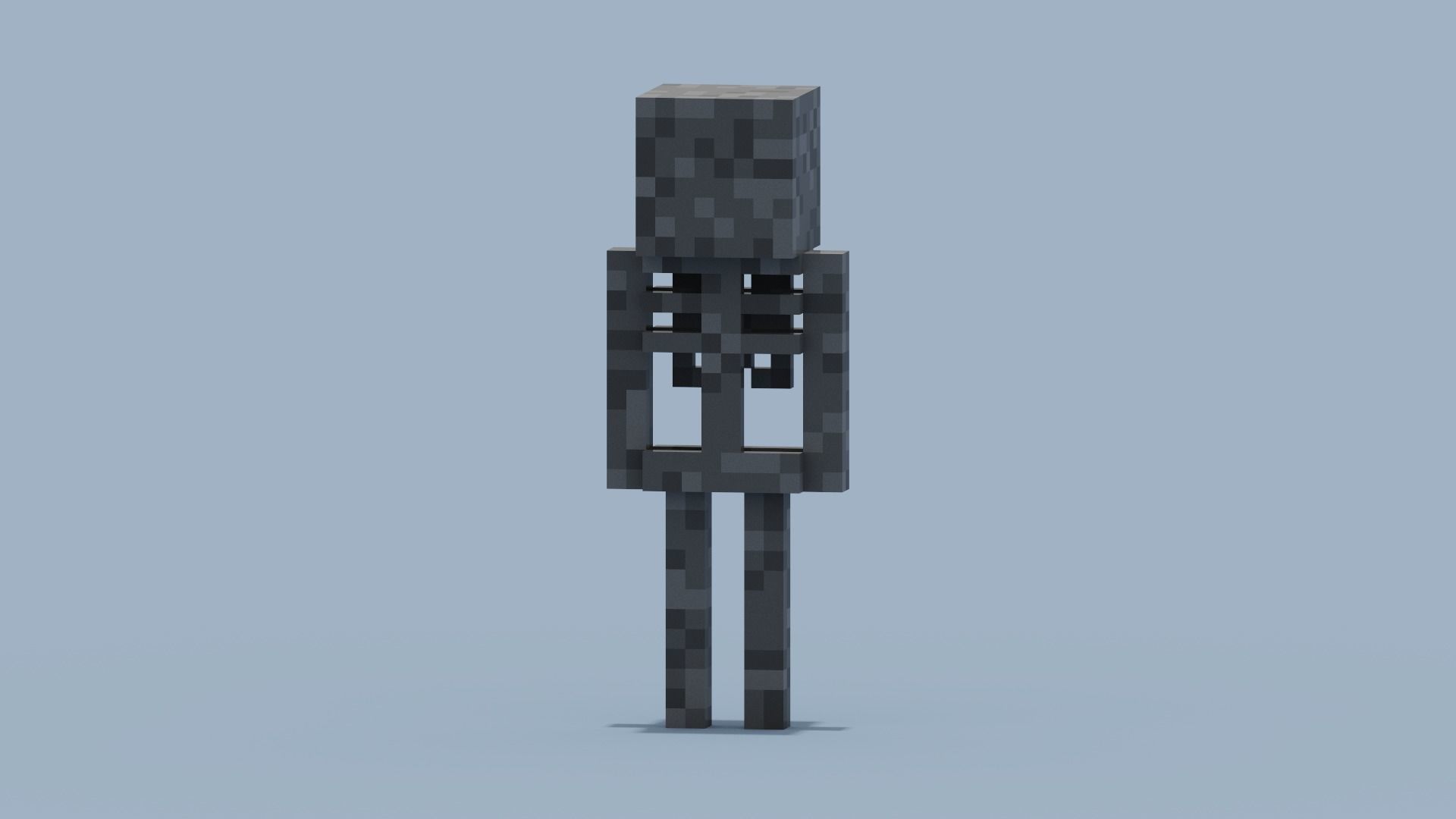 Minecraf Skeleton Low-poly 3D model_11