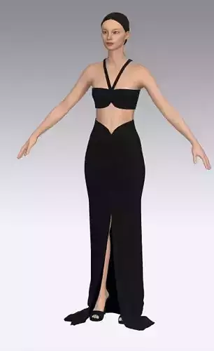 blouse and long skirt  black color modern 