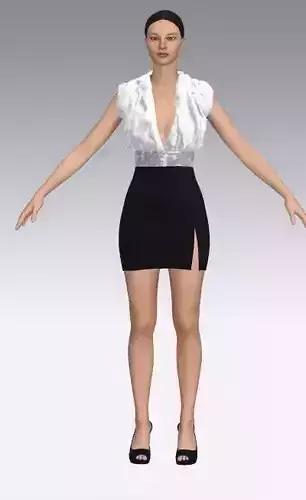 dress black and white and gray belt detail